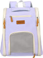 Pet Backpack Carrier, Portable and Ventilated, Oxford Cloth, Dogs Cats and Small Animals Travel Bag 12.6", (Purple, 1 Pcs), Intended for Hiking/Camping/Traveling