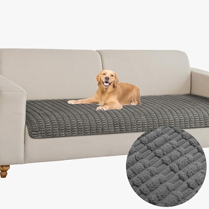 Muamar Dog Bed Protector, Anti-Slip Waterproof Sofa Covers for Living Room, Couch & Dog Mat, 1 Piece (30x70 inch, Dark Grey)