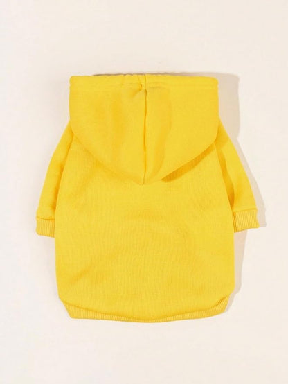 QWINEE Basic Dog Hoodie Sweatshirt Puppy Sweater Warm Cat Costumes Pet Clothes for Chihuahua Puppy Kitten Small Medium Dogs Yellow Medium