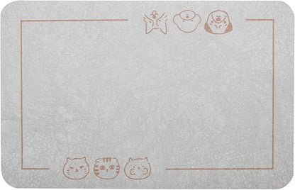 YCT Cat Pet Food Mat - Non-Slip Bottom Absorbent Quick Dry Feeding Mat for Dogs and Cats - Pet Supplies, 11.8"x18.1" Beige