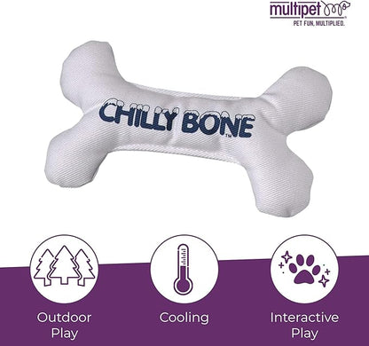 Multipet Chilly Bone Dog Toy - Vanilla-Scented Canvas Freezable Teething Toys - Frozen Toy for Chewing & Playing - Freezable Dog Toys (1 Count, 7”)