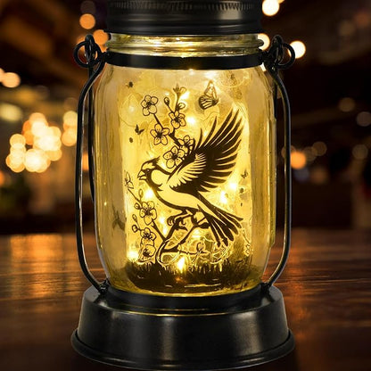 kyoryuger Cardinal Gifts for Women/Men Cardinal Solar Lanterns Mom Grandma Birthday Present Lantern Memorial Lights Solar Garden Decoration Outside for Yard, Patio,Backyard,Porch Torches