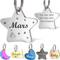 Anavia Small Size Dog Cat ID Tags, Small/XS Personalized Color Plated Stainless Steel Puppy Kitten Name Tags, Customized Engraved Nameplate Pet Collar Tag (Silver, Star)