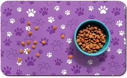 Dog Food Mat, Absorbent Water Bowl Mats Cat Pet Feeding Placemats 17 * 30 inch