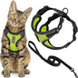 Voyager Escape-Proof Step-in Lock Cat Harness & 5ft Neoprene-Handle Leash Set All-Weather Mesh with Reflective Stitching for Small to Large Cats by Best Pet Supplies, Black Trim-Lime (327), XS
