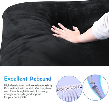Magic Dog Super Soft Large Dog Bed Orthopedic Pet Beds 30 Inch Washable Anti Slip Dog Sleeping Mattress with Removable Cover, Dark Grey M