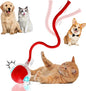 Interactive Electric Automatic Rolling Moving Rechargeable Self Play Stimulation Toy,Smart Pet Chase Ball with Speedy Tail Rope for Bored Indoor Cats Enrichment,stimulating Dogs Toy (Red)