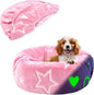 Round Replacement Dog Bed Cover - Elastic Edged Washable Protector with Glow in The Dark Heart Pattern for Small & Medium Beds, Cover Only, 30"x9.8"
