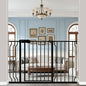 WAOWAO Baby Gate 43.3-52.75" Extra Wide Pressure Mounted Walk Through Swing Auto Close Safety Black Metal Toddler Kids Child Dog Pet Puppy for Stairs,Doorways,Kitchen