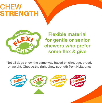 Nylabone Original Bone Flexi Chew Toy for Dogs, Dog Toys for Moderate Chewers, Dog Chew Bones, Chicken & Original Flavor, For Small Dogs - Up to 25 Ibs, 3 Pack