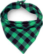 Christmas Plaid Dog Bandana with Button, Fall Dual Layer Soft Cotton Triangle Dog Scarf Kerchief Washable Girl Boy Dog Bandanas Adjustable Accessories for Small Medium Large Extra Large Dog Puppy Pet