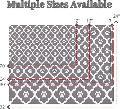 Dog Food Mat 12X20 Inch Pet Feeding Absorbent Mats for Floor Cat Water Bowl Placemats Non-Slip Washable Dog Mat for Food and Water