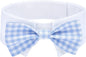 Segarty Dog Bow Tie for Neck Girth 10.2-12.6in, Adjustable Light Blue Plaid Bowtie Collar, Medium Pet Necktie Tuxedo Comfortable Cotton Boy Pets Grooming Accessories for Wedding Holiday Birthday Party