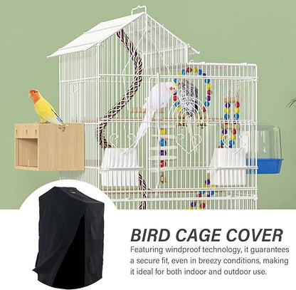 Bird Cage Cover Foldable Waterproof Black Bird Cage Cover Windproof Washable Accessories