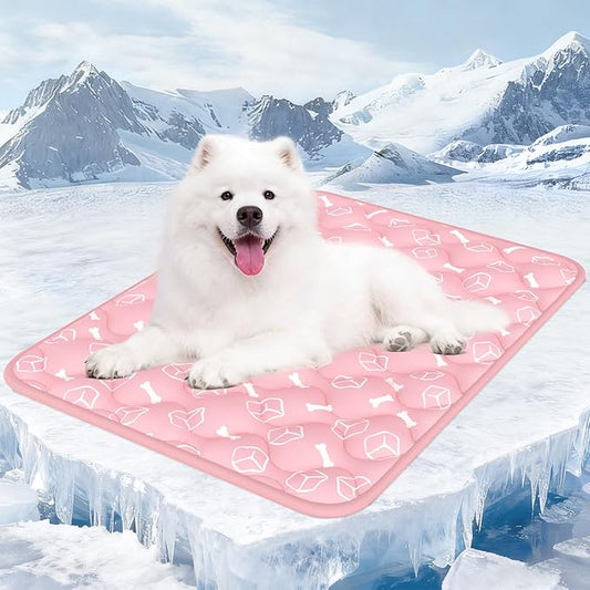 Rywell Dog Cooling Mat 2.0,Soft Blush Pink, 36" x 27" Thick & Durable Cooling Mat for Dogs, Long-Lasting Cool with Waterproof & Color-Changing Arc-Chill Tech (Q-Max>0.5) Washable,&Non-Toxic