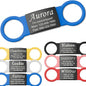 Anavia Slide On Silent Pet ID Tags, S/M/L/XL Personalized Black Stainless Steel Colored Silicone Cat Dog Name Tag, Customized Engraved Nameplate, Quiet Chew-Proof Pet Collar Tag (Blue, Large)