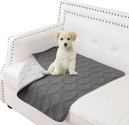 Waterproof Dog Blanket, 30x30 inches Small Pet Couch Covers for Sofa, Chair Bed Furniture Protector from Dogs Washable and Reversible-Lightgrey+Darkgrey