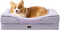 EHEYCIGA Orthopedic Dog Bed for Medium Dog, 35x22x6.5 Inch Memory Foam Dog Couch Bed with Sides, Waterproof Liner & Washable Removable Cover, Bolster Pet Sofa, Purple