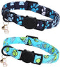 Cat Collar-2 Pack Cat Collars Tennis Balls & Footprint Cat Collar Breakaway with Kitten and Bell Pendant Safety Buckle Pet Collar Cute Cotton Collar for for Cats and Small Pets