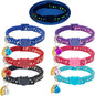 KOOLTAIL Cat Collar Breakaway with Bells - 6 Pack Glow in The Dark - Stars & Moon Charm Pendent Pet Reflective Collars Ideal for Kitten Cats Puppy