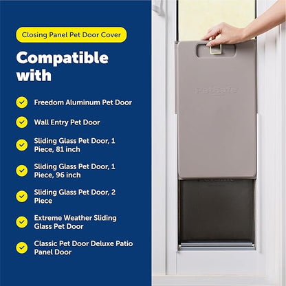 PetSafe Closing Panel Pet Door Cover - Restrict Pet Access - Durable Plastic Cover - Rust-Proof - Easy to Use - Large