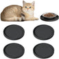Arespark Pet Silicone Food Mat, Set of 4 Nonslip Waterproof Feeding Bowl Mat with Raised Edges for Food and Water Prevent Spills, Round Eating Tray for Dog Cat Puppy Kitten, 6'' x 6''