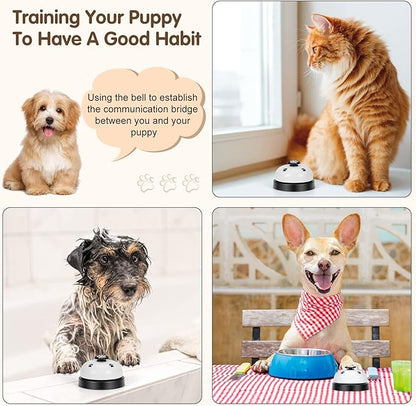 Pet Training Bells, 2 Pack Dogs Bell for Door Potty Training and to Ring to Go Outside Communication Device Dog AgilityTraining Equipment Interactive Toys (White)