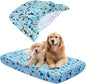 Replacement Dog Bed Covers Elastic Edged Washable Pet Bed Protector with Cute Dog Pattern Design for Small & Medium Pet Beds, Cover Only (Blue, 52x28x5 Inch)