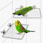 BNOSDM Bird Perch Platform 2 Pcs Stainless Steel Grid Parrot Perches Stand Shelf Parrots Platform Perch Small Birds Cage Accessories for Parakeets, Budgies, Conures, Cockatiels, Lovebirds (S)
