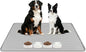 Lanstics Dog Food Mat, 40" x 28" Large Silicone Mat Dog Feeding Mat with Raised Edge Non-Slip Pet Feeding Mat for Food and Water Bowl, Easy to Clean, Floor Protection (Gray)