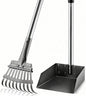 Pooper Scooper, Long Handle Pet Supplies Dog Pooper Scooper with Stainless Metal Tray and Rake for Large Medium Small Dogs Heavy Duty, Use on Grass, Dirt or Gravel