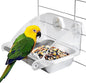 Bird Feeder for Cage,Parakeet Cage Feeder No Mess Bird Dish with Anti-Slip Stand Stainless Steel Parrot Bowl for Small Budgies Finches Canaries Cockatiels Lovebirds