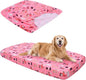 Replacement Dog Bed Covers Elastic Edged Washable Pet Bed Protector with Pink Dog Pattern Design for Medium & Large Pet Beds, Cover Only (Pink, 36" L x 27.0" W x 6.0" Th)