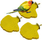 3 Pcs Parrot Perch Resin Bird Beak Grinding Stone Leaf Shape Perch Stand Foot Clawing Trimmer Bird Cage Accessories for Cockatiels Conures Budgies Lovebirds (Yellow)
