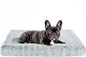 Fluffy Orthopedic Dog Beds for Puppy/Cats with Washable Removable Cover Dog Crate Bed Egg Crate Foam Support Plush Pet Pad Mat with Anti-Slip Bottom(Grey,24 * 16)