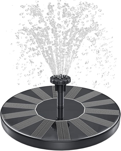 Solar Fountain, 1.5W Solar Bird Bath Fountains Pump Floating Solar Powered Water Fountain with 6 Nozzles and Fixer, Solar Fountain for Bird Bath, Outdoors, Garden, Pond, Pool