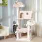 54” Cat Tree with Big Hammock 21x17” XL Cat Tower with Scratching Posts Featuring Large Top Bed, Scratcher Pad, Spacious Condo House and Detectable Ball for Indoor Cats-Large Beige