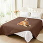hyha Waterproof Dog Blanket, Soft Dog Bed Cover Pet Blankets, Waterproof Sofa Couch Cover for Dogs Washable, Reversible Pet Couch Covers for Sofa Furniture (82x102 Inch, Brown/Brown)