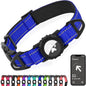 Joytale Airtag Dog Collar, Reflective Pet Collar with Waterproof AirTag Holder, Dual D-Rings, Soft Padded Adjustable for Large Dogs, Navy Blue, L