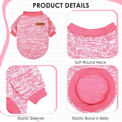 1 Pc Dog Sweaters for Small Dogs Girl Boy Winter Fleece Clothes Warm Soft Dog Sweatshirt Outfit for Dogs Cats Pet Apparel