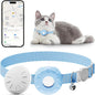 Cat GPS Tracker, Waterproof Pet GPS Tracker for Cats, Cat Tracker Collar with Safety Elastic Buckle, Works with Any Collar,Compatible with Apple Find My App (Only iOS), No Monthly Fee, Blue