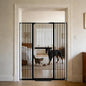 Lumizone Extra Tall Cat Gate 61.02" High Pressure Mounted Extra Wide 38.39"-59.24" (17Sizes) 1.37" Gap No Drilling Auto-Close Tall Pet Gate for Dogs (Black, 30.12"-59.24" W)