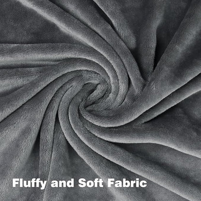 Onarway Dog Blanket Washable for Bed: 2 Packs Dog Blankets 40”x47” - Fluffy Soft Large Throw for Cat Puppy Kitten Dogs - Fleece Pet Blankets for Crate Couch Car and Indoor - Grey