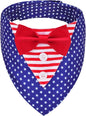 ADOGGYGO American Flag Dog Tuxedo Bandana, Red Blue Pet Tux with Bowtie Adjustable 4th of Julty Bandana Costume for Extra Small Dogs Pets (XS)