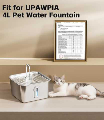 Cat Water Fountain Filter Replacement 12 Packs for UPAWPIA 4L Pet Water Foutain 8 Filters & 4 Sponges Water Filter for Cat Fountain
