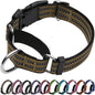 Martingale Dog Collar, Adjustable Nylon Reflective Collar with Buckle No Pull Dog Collar for Small Medium Large Dogs (ArmyGreen L)
