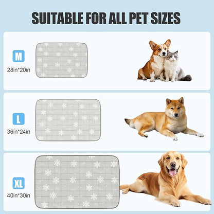 RIOGOO Dog Cooling Mat,Dog Blanket Washable,Cool Fabric & Internal Waterproof Cooling Pad (Grey, Large (36x24 inch))