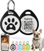 QR Code Dog ID Tag for Collar, Smart Pet ID with Instant Location Email Alerts, Silent Anti-Lost Dog Tag, No App or Subscription, Online Pet Profile Access（1.2”, Black）