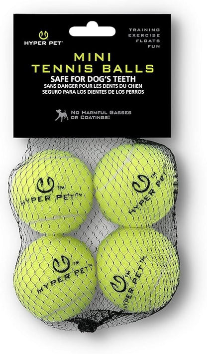 Hyper Pet MINI Tennis Balls for Dogs, Safe Dog Ball for Exercise & Training, Interactive Toys work with Hyper Pet K9 Kannon MINI Launcher - 4 Pack Green