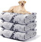 Soft Dog Blankets for Large Dogs & Cat Flannel Blanket Washable, 1 Pack 3 Premium Pet Mat Throw Cover for Kennel Crate Bed, Cute Paw Pattern,Gifts Puppy Essentials,41x31 inch,Grey